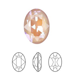 Fancy stone 1pk crystal dusty pink DeLite, Crystal Passions® 18mm oval 4120