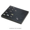 Display insert, ring, foam, black, 7-3/4 x 6-3/4 x 3/4 inches with 30 slots, fits standard half tray. Sold individually. image number 1