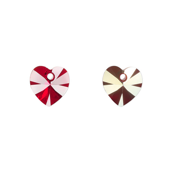 Drop 4pk Siam AB, Crystal Passions® 10mm pendant heart 6228 image number 0