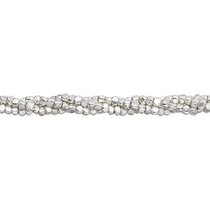 Bead, Hill Tribes, sterling silver, 2x1mm faceted rondelle. Sold per 8-inch strand, approximately 140  beads.