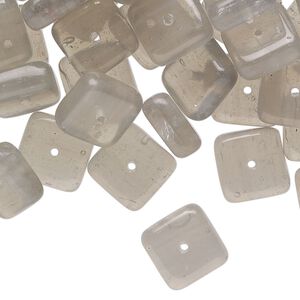 Bead, Czech pressed glass, transparent grey, 11x5mm square rondelle. Sold per 2-ounce pkg, approximately 55 beads.