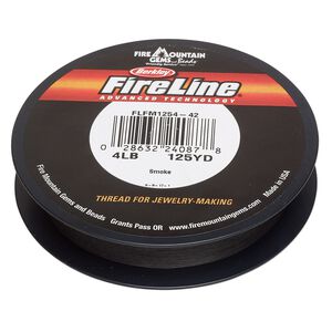 Thread, Berkley® FireLine®, gel-spun polyethylene, smoke, 0.13mm diameter 4-fiber braid, 4-pound test. Sold per 125-yard spool.