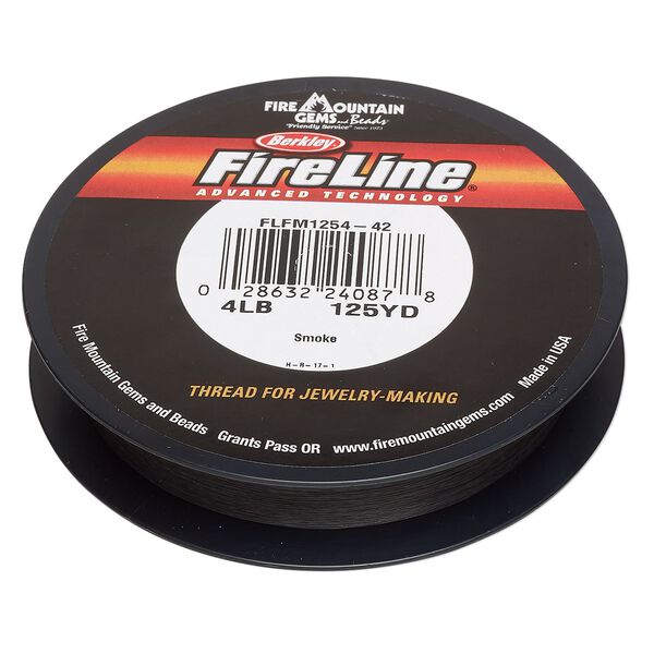Thread, Berkley® FireLine®, gel-spun polyethylene, smoke, 0.13mm diameter 4-fiber braid, 4-pound test. Sold per 125-yard spool. image number 0