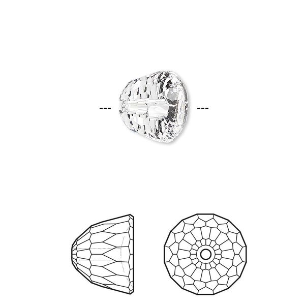 Bead 96pk crystal, Swarovski® 10x8mm dome small 5542 image number 0