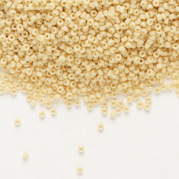 Seed bead, Miyuki, glass, pkg/250g, #15 rocaille, opaque pear, (RR-493). image number 0