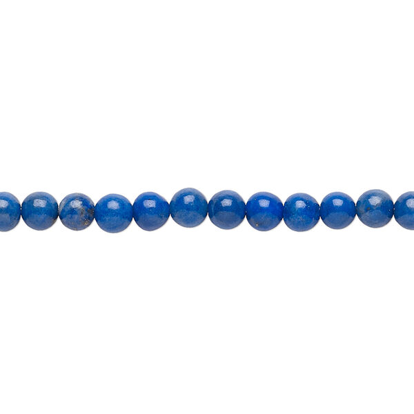 Bead, lapis lazuli (natural), 4-5mm round, C grade, Mohs hardness 5 to 6. Sold per 15-inch strand. image number 0