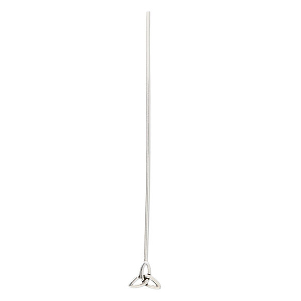Head pin, antiqued sterling silver, 2 inches with 7x6mm Celtic triangle knot, 20 gauge. Sold per pkg of 2. image number 0