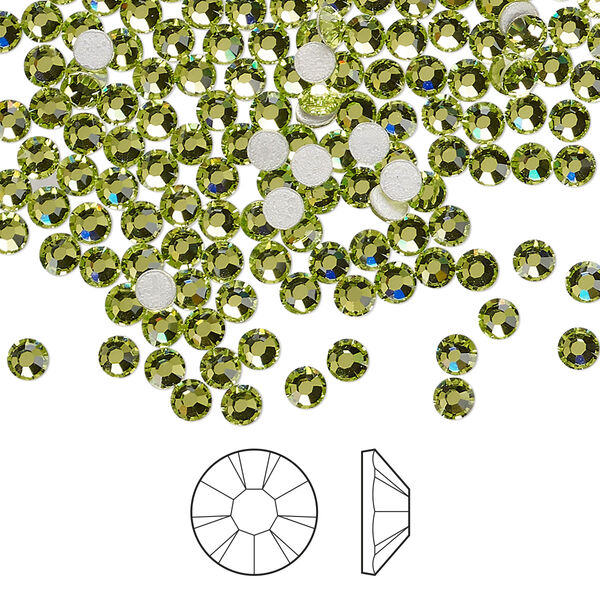 Flat back 1440pk limecicle foil back, Preciosa MAXIMA Czech crystal hotfix rhinestone 3-3.2mm chaton rose round SS12 image number 0