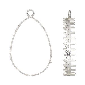 Focal, silver-finished brass, 30.5x22mm teardrop with open back and decorative trim with 30x20mm pear setting. Sold per pkg of 4.