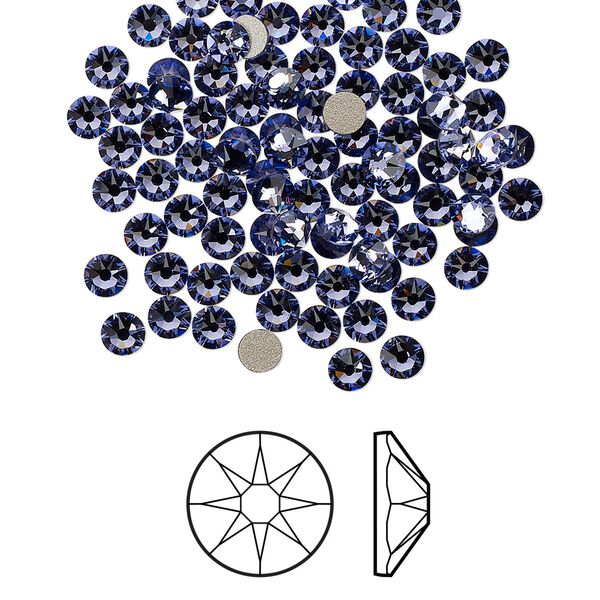 Flat back 1440pk tanzanite foil back, Swarovski® 3-3.2mm rose round SS12 2088 image number 0