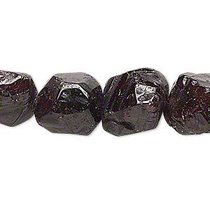 Garnet 1pkg1, faceted nugget bead 15 inch small