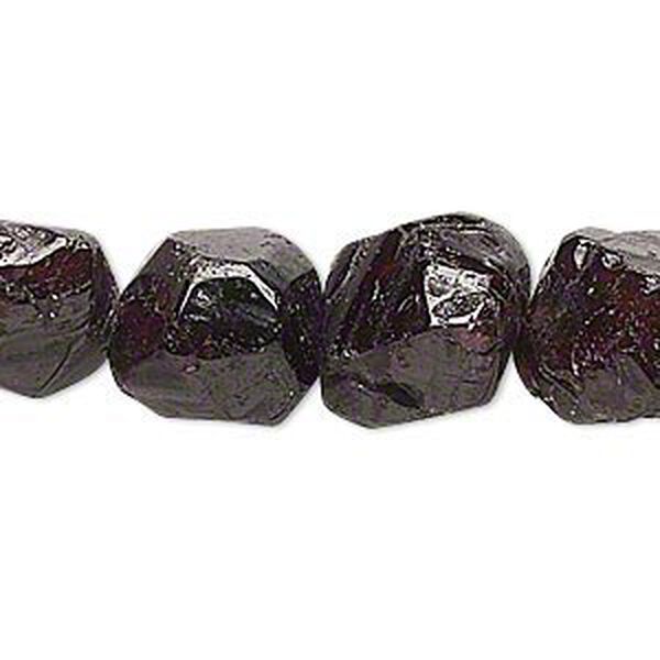 Garnet 1pkg1, faceted nugget bead 15 inch small image number 0