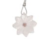 Light rose quartz / garnet 1pkg1, top-drilled hand-cut 1sided carved flower bead natural, 22mm image number 1