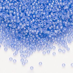 Seed bead, Preciosa Ornela Czech glass, pkg/50g, #11 rocaille, translucent solgel dyed rainbow blue, (41131).