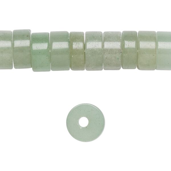 Green aventurine 1pkg10, heishi bead natural 10x5mm image number 0