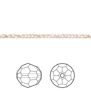 Bead 36pk crystal golden shadow, Crystal Passions® 2mm round 5000