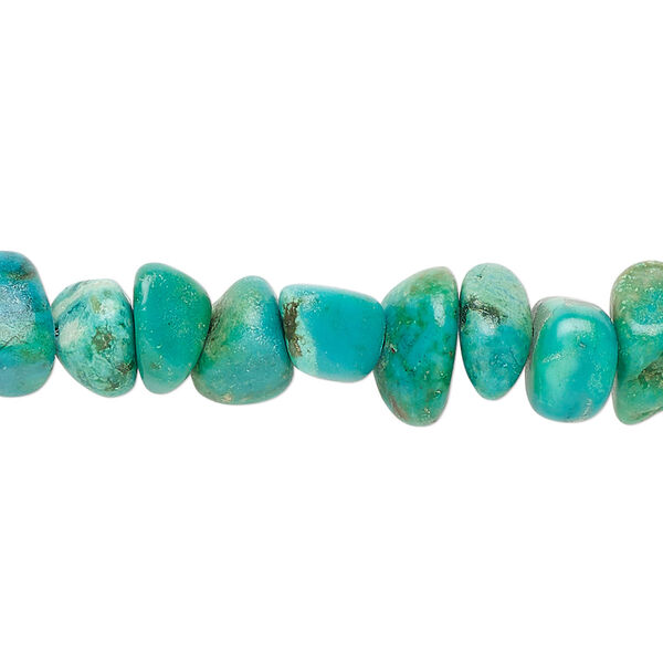 Bead 1pkg1 turquoise / magnesite / "turquoise" (resin), large chip, 15 inch dyed/stabilized/imitation image number 0