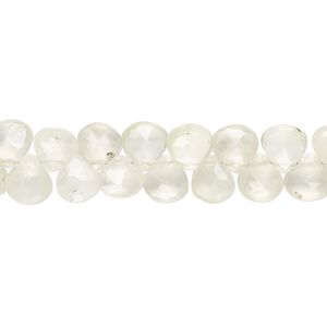 Prehnite 1pkg1, hand-cut top-drilled faceted teardrop bead natural 7.5 inch 6x5mm-7x7mm