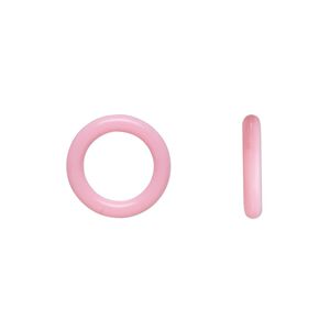 Component, Oh! Ring™, silicone, baby pink, 15mm round with 10mm hole. Sold per pkg of 100.