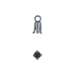 Cord end, JBB Findings, gunmetal-plated pewter (tin-based alloy), 7x4mm cone, 2mm inside diameter. Sold per pkg of 4.