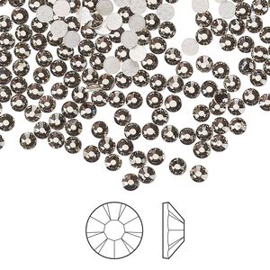 Flat back 144pk black diamond foil back, Preciosa MAXIMA Czech crystal hotfix rhinestone 2.7-2.9mm chaton rose round SS10