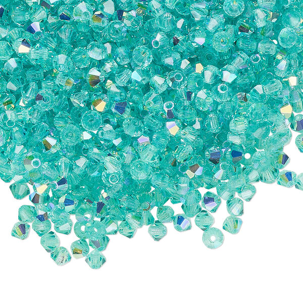 Bead 48pk Caribbean Sea AB, Preciosa Czech crystal 3mm bicone image number 0