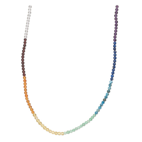 Bead, multi-gemstone (natural / dyed / heated), chakra, 4mm round, B- grade. Sold per 15-1/2" to 16" strand. image number 0