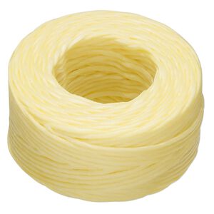 Thread, Hemptique®, polyester, pkg/25 yards, yellow, 1mm smooth.