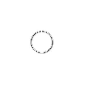 Jump ring, imitation nickel-plated brass, 12mm round, 10mm inside diameter, 18 gauge. Sold per pkg of 100.