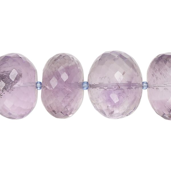 Amethyst 1pkg1, hand-cut micro-faceted rondelle bead natural 8 inch 15x9mm-19x13mm image number 0