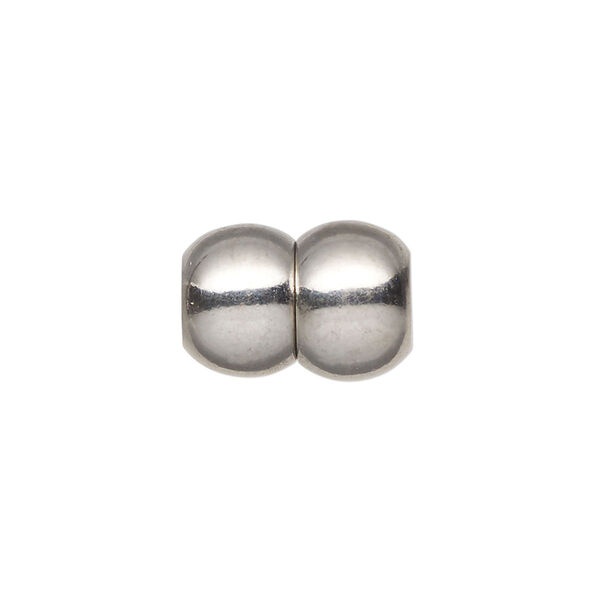 Clasp, magnetic, silver-finished brass, 17x12mm double round tube with glue-in ends, 6mm inside diameter. Sold individually. image number 0