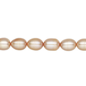 Freshwater pearl 1pkg1 rice, 14 inch brown peacock 6-7mm cultured