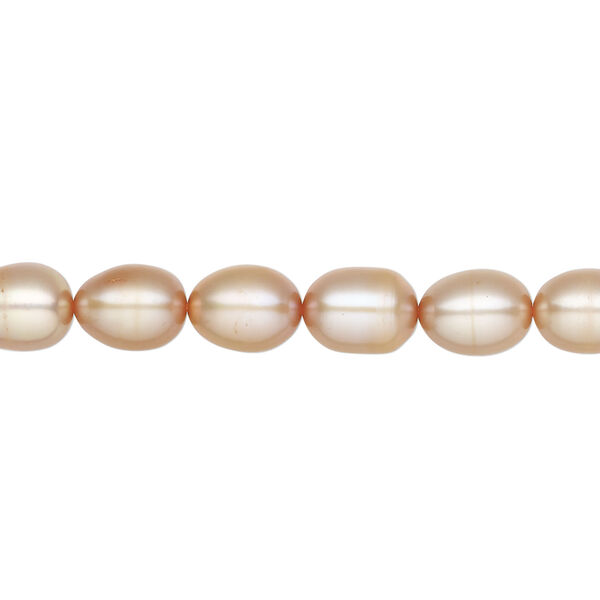 Freshwater pearl 1pkg1 rice, 14 inch brown peacock 6-7mm cultured image number 0
