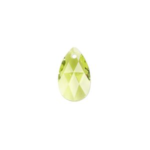 Drop 2pk citrus green, Crystal Passions® 16x9mm pendant pear 6106