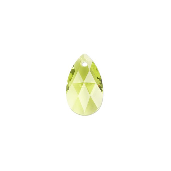Drop 2pk citrus green, Crystal Passions® 16x9mm pendant pear 6106 image number 0