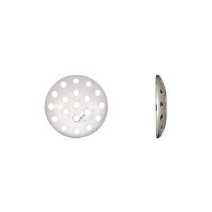 Component, silver-plated brass, 13mm perforated disc. Sold per pkg of 20.