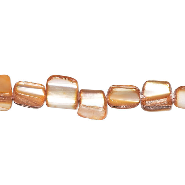 Mother-of-pearl shell 1pkg1, triangle tube bead 15 inch red-orange 7x5mm-10x8mm image number 0