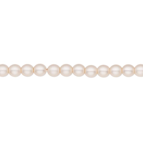 Bead, Czech pearl-coated glass druk, opaque matte pearl, 4mm round. Sold per 15-1/2" to 16" strand. image number 0