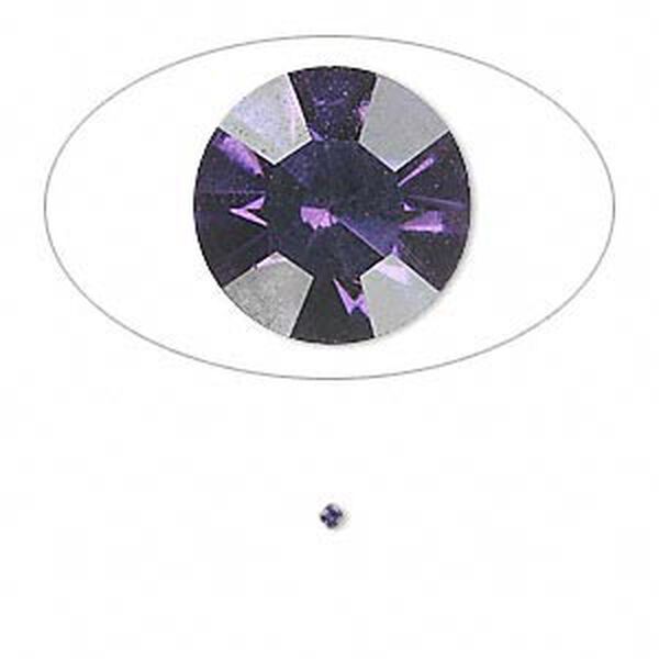 Chaton, glass rhinestone, iris blue, foil back, 1.4-1.5mm faceted round, PP8. Sold per pkg of 72. image number 0