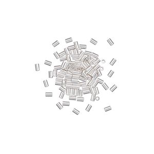 Crimp, sterling silver, 2x1.1mm micro cut tube, 0.76mm inside diameter. Sold per pkg of 100.