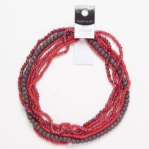 Glass 1pkg6 round bead mix, mixed colors 15 inch 4x2mm-7x6mm