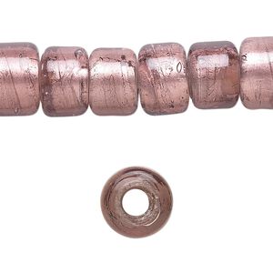 Bead, lampworked glass, semitransparent lavender with fine silver foil, 12x8mm crow. Sold per 15-1/2" to 16" strand.