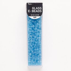Seed bead 1pkg1 glass, #6 round, translucent frosted light blue