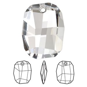 Drop 1pk crystal, Crystal Passions® 28x21mm pendant graphic 6685