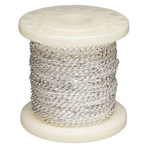 Chain 1pkg1 sterling silver curb, 2.8mm long, 50 foot unfinished