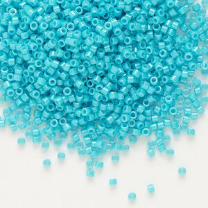 Seed bead, Delica®, glass, pkg/7.5g, #11 round, opaque turquoise green (DB-0658).