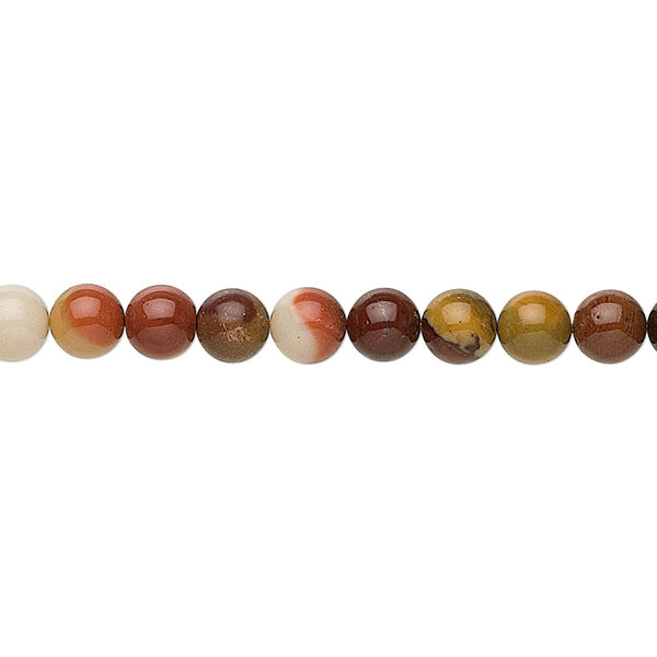 Moukaite jasper 1pkg1, round bead natural B grade, 15.5-16 inch 6mm image number 0