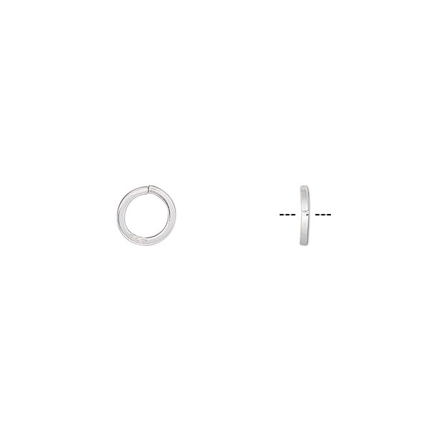 Jump ring, sterling silver, 6mm round square wire, 4.5mm diameter, 20 gauge. Sold per pkg of 50. image number 0