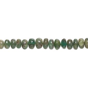 Emerald 1pkg1, hand-cut rondelle bead 15 inch graduated 3x2mm-6x5mm