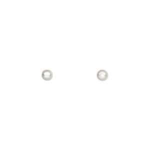 Bead, silver-plated brass with satin finish, 3mm round. Sold per pkg of 10.